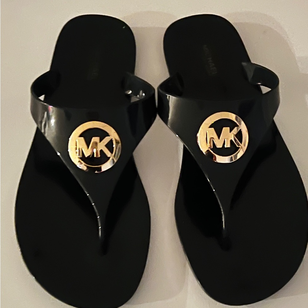 Michael Kors Lillie Jelly Black Thong PVC Women's Sandals